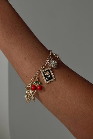 Cherry Dreams Charm Bracelet Gold