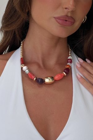 Andorra Gemstone Necklace Gold