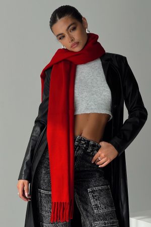 Heavy Hearted Scarf Red