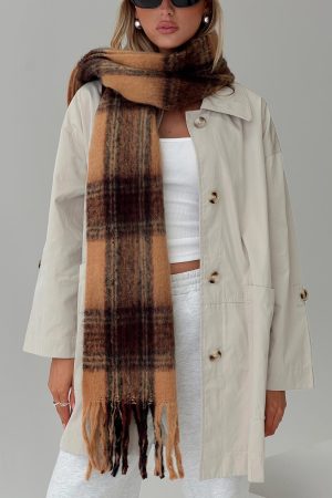 July Scarf Brown Check