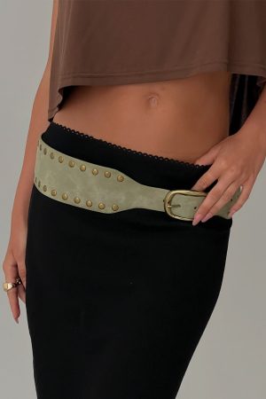Spheres Stud Belt Sage / Gold