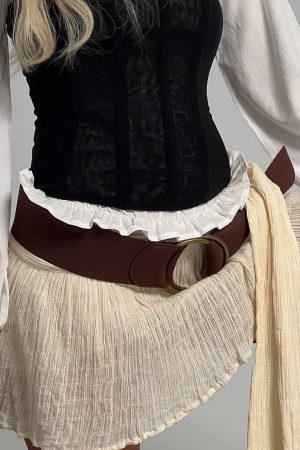 Amberlyn Faux Suede Belt Brown