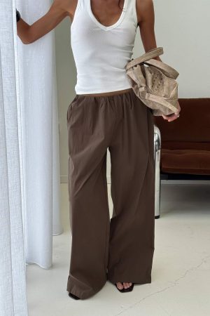 Lunea Concealed Waistband Pants Brown