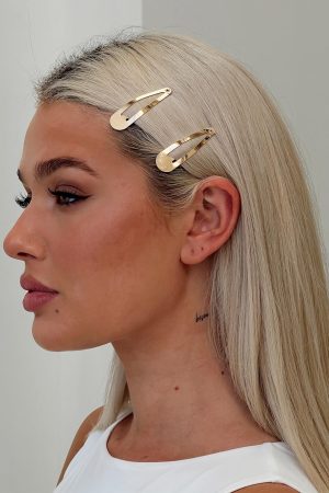Felipe Hair Clip Pack Gold
