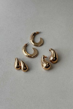 Take A Flight Earring Pack Gold