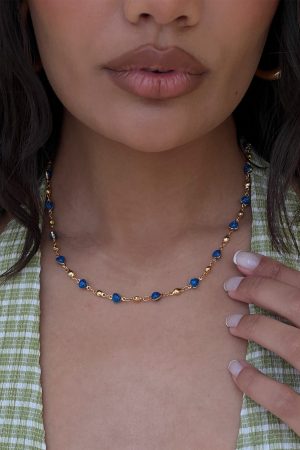 Abagail Gemstone Necklace Gold