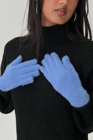 Prichard Fluffy Gloves Blue