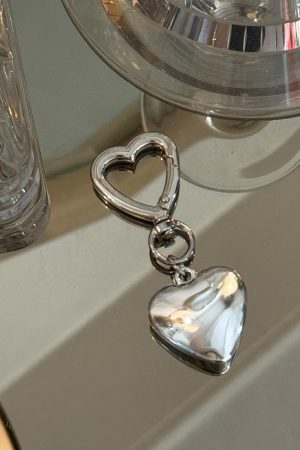 Two Lovers Key Ring Silver
