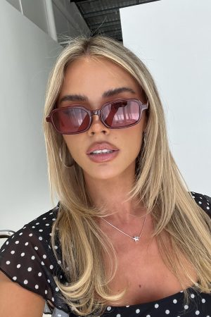 Such A Sweetie Rectangle Sunglasses Red