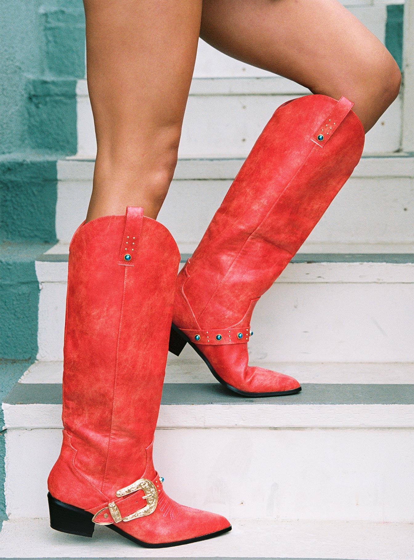 Rhode Cowboy Boots Red - Image 5