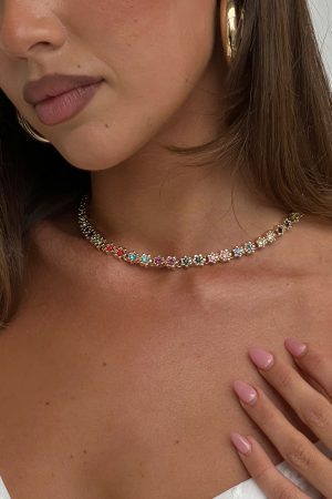 Fever Kiss Gemstone Necklace Gold
