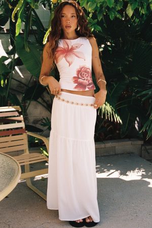 Dion Maxi Skirt White