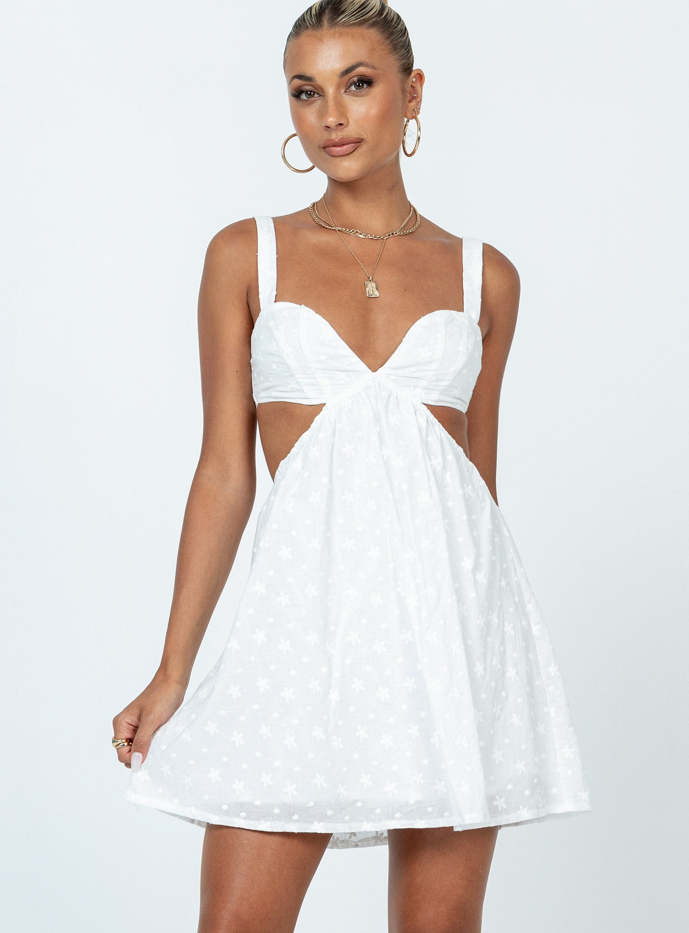 Khalia Mini Dress White - Image 2