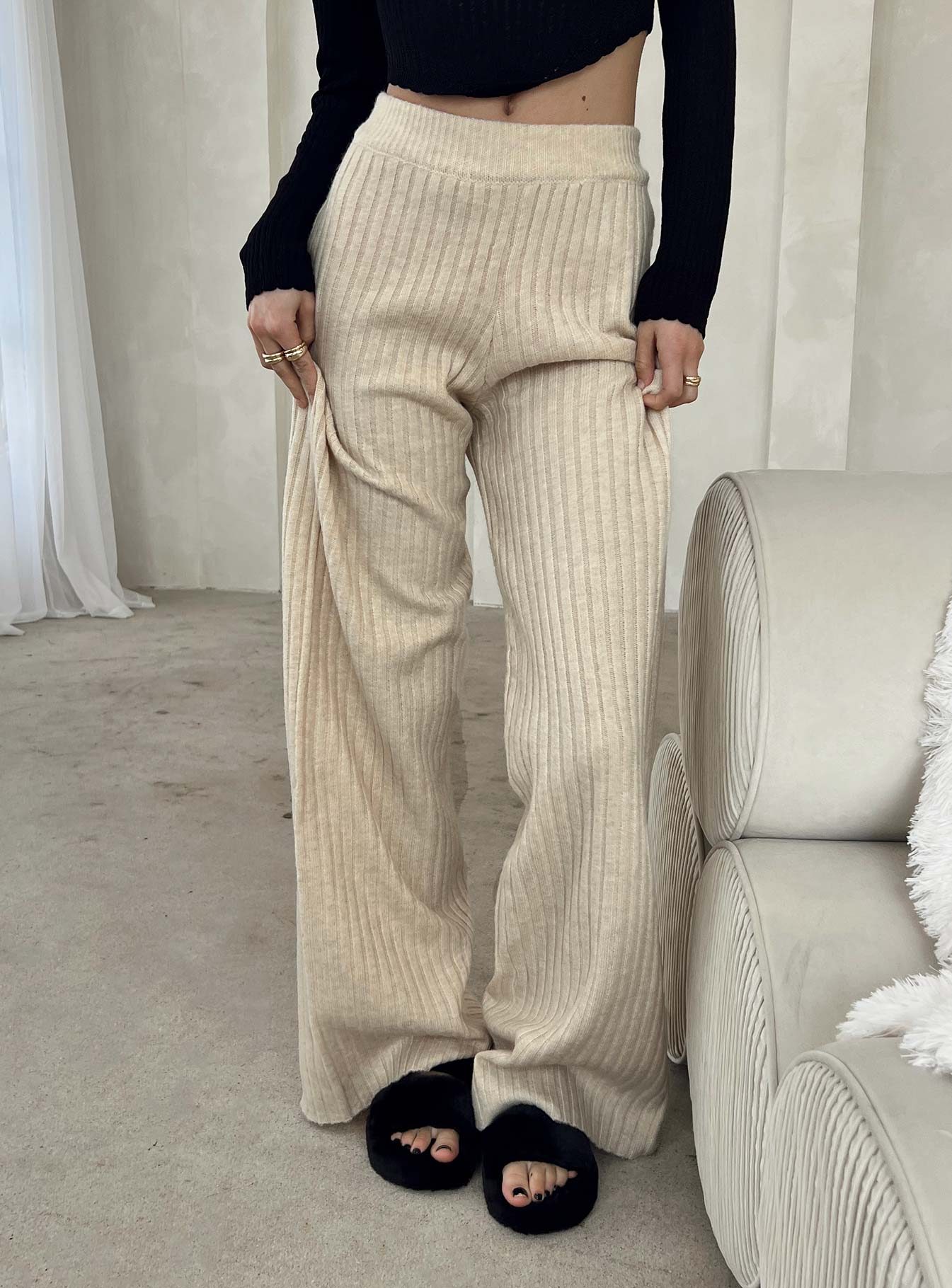 Montana Knit Pants Cream - Image 7