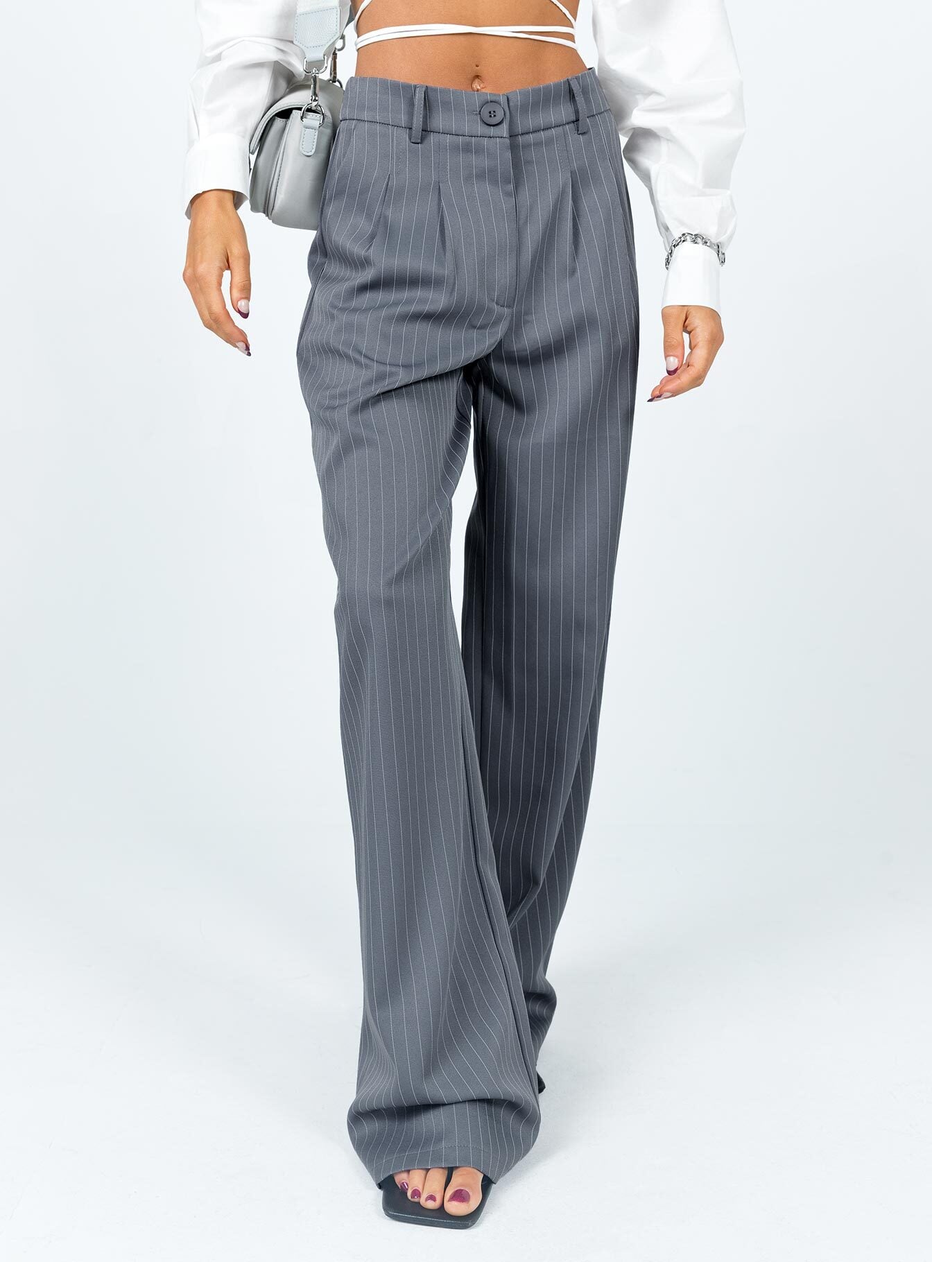 Archer Pants Pinstripe Grey - Image 2