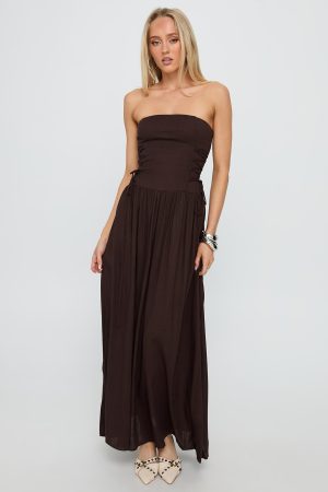 So Far So Good Maxi Dress Chocolate