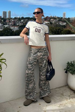 Sweetness Low Rise Straight Leg Jeans Digital Camo