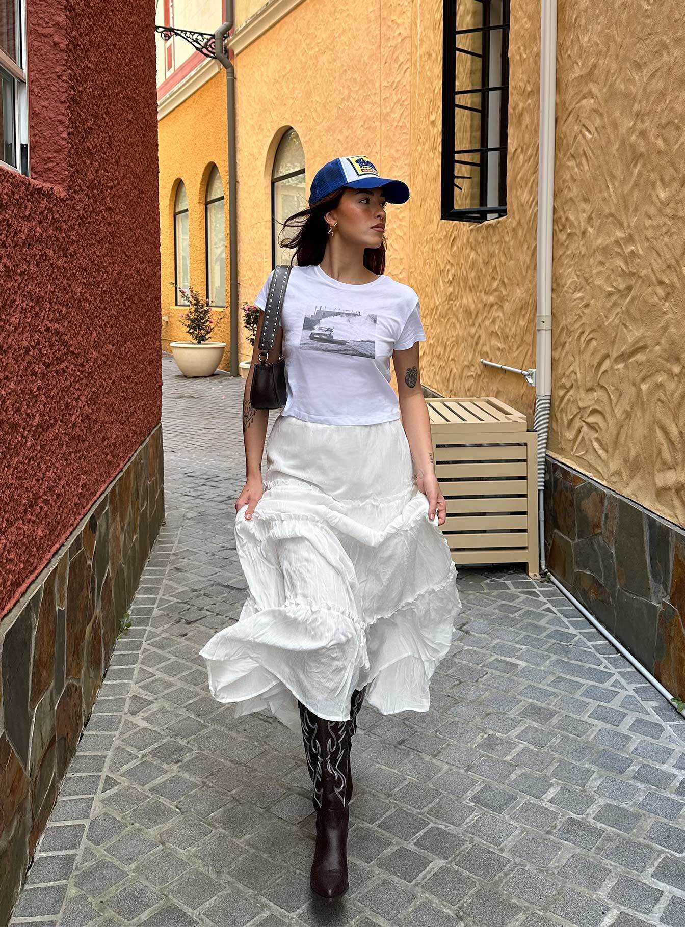 Miriah Maxi Skirt White - Image 9