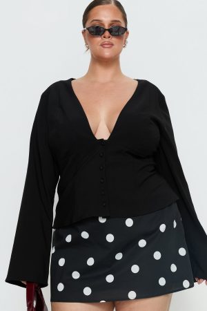 Serefina Long Sleeve Top Black Curve