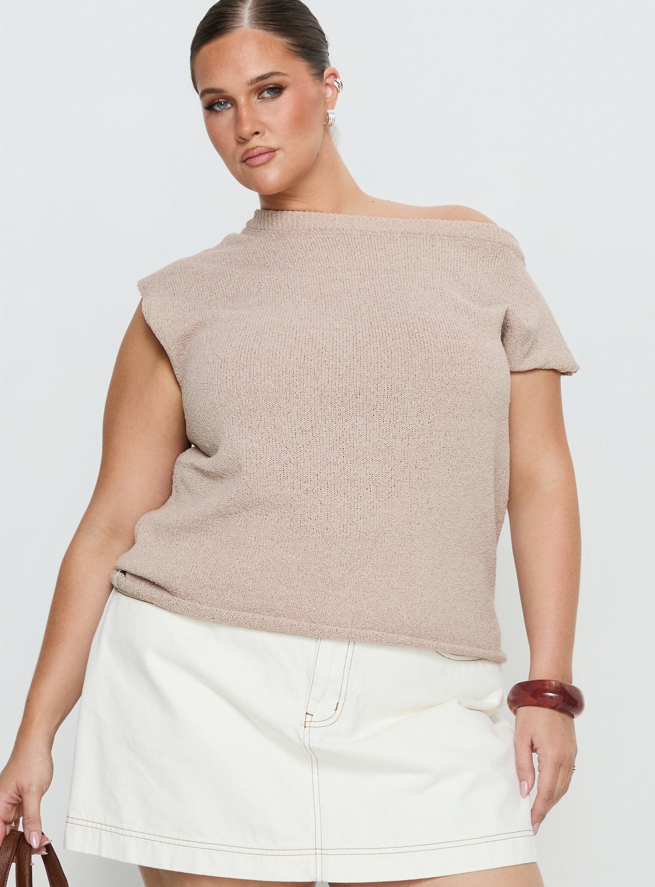 Ashfield Off Shoulder Top Oat Curve - Image 2