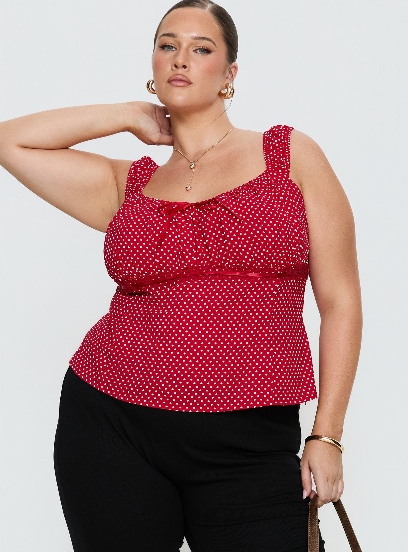 Garconne Top Red Polka Curve - Image 2
