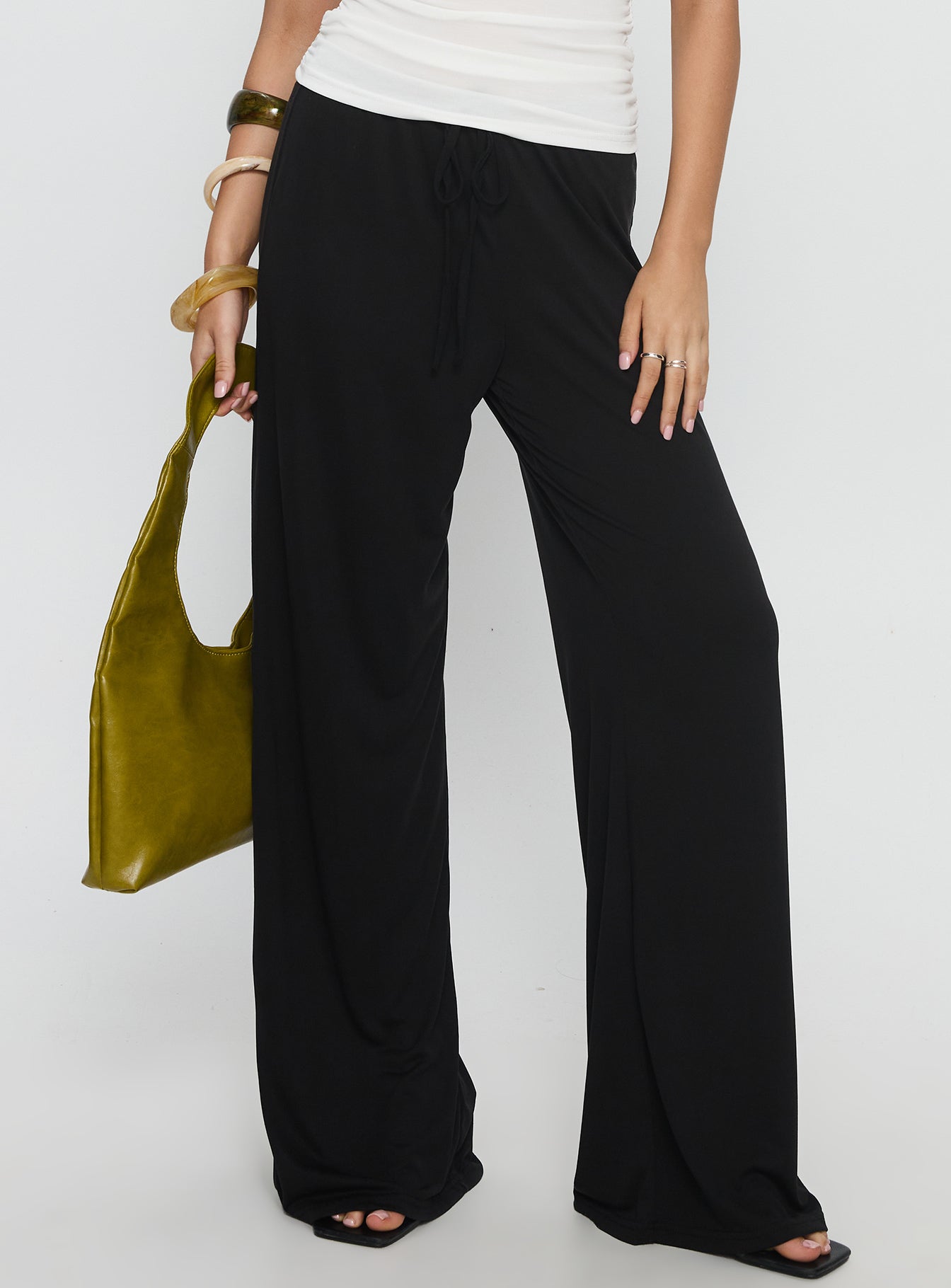 Gavrielle Jersey Wide Leg Pants Black - Image 2