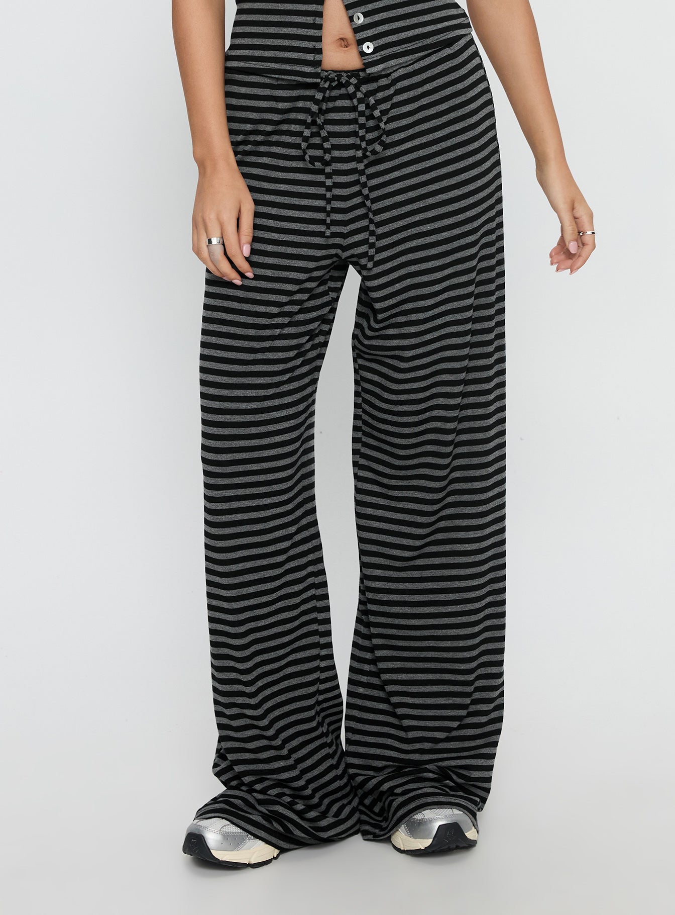 Gavrielle Jersey Wide Leg Pants Stripe - Image 2