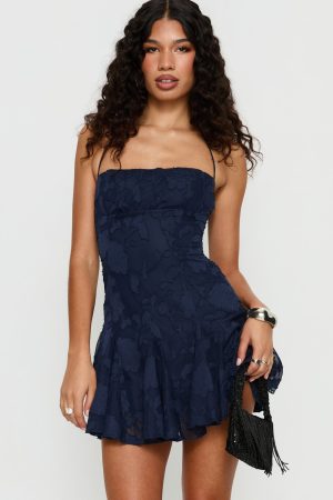 Delamere Mini Dress Navy Burnout