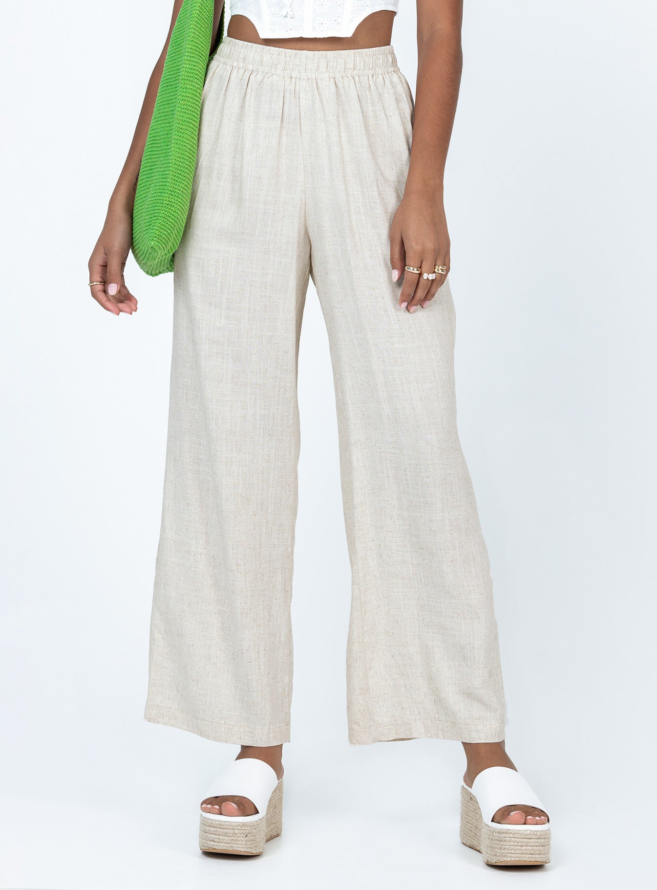 Louis Linen Blend Pants Beige - Image 3