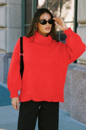 Let Love In Knit Sweater Red