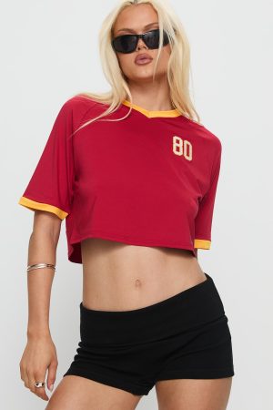 USC Cropped Soccer Jersey Tee Cardinal