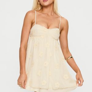 Sparks Fly Mini Dress Cream