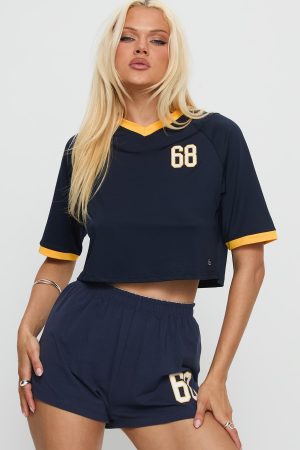 UC Berkeley Cropped Soccer Jersey Tee Blue