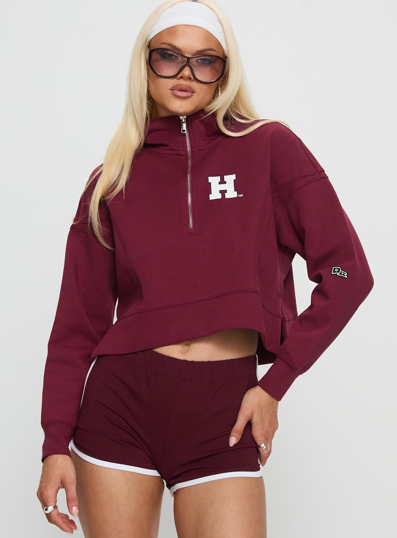 Harvard Buttersport Half-zip Hoodie Crimson - Image 2