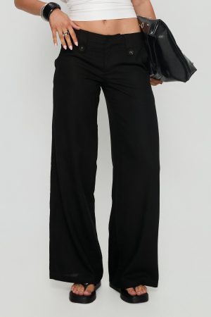 Pedra Wide Leg Pant Black