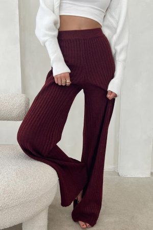 Montana Knit Pants Maroon