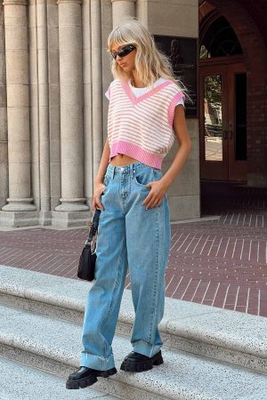 Ollie Mid Rise Straight Leg Jeans Mid Wash Denim