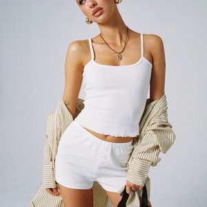 Take On Me Rib Top White