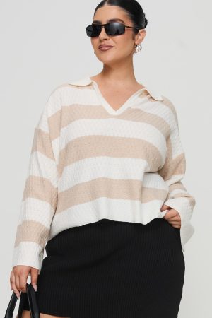 Rick Sweater White / Beige Curve