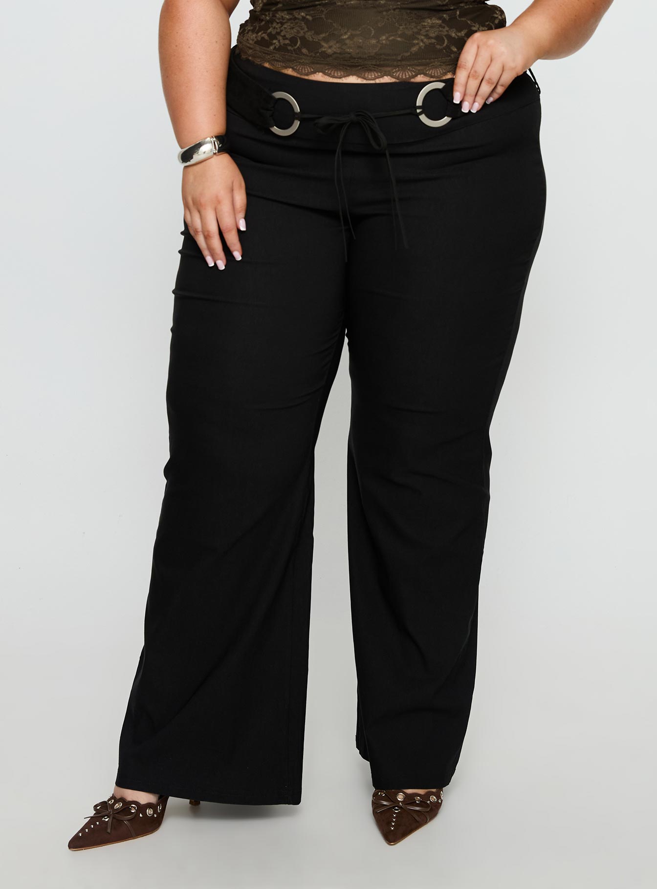 Twinflame Low Rise Hardware Pants Black Curve - Image 2