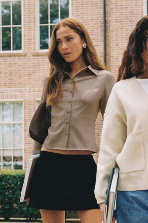 Anni Pinstripe Shirt Beige