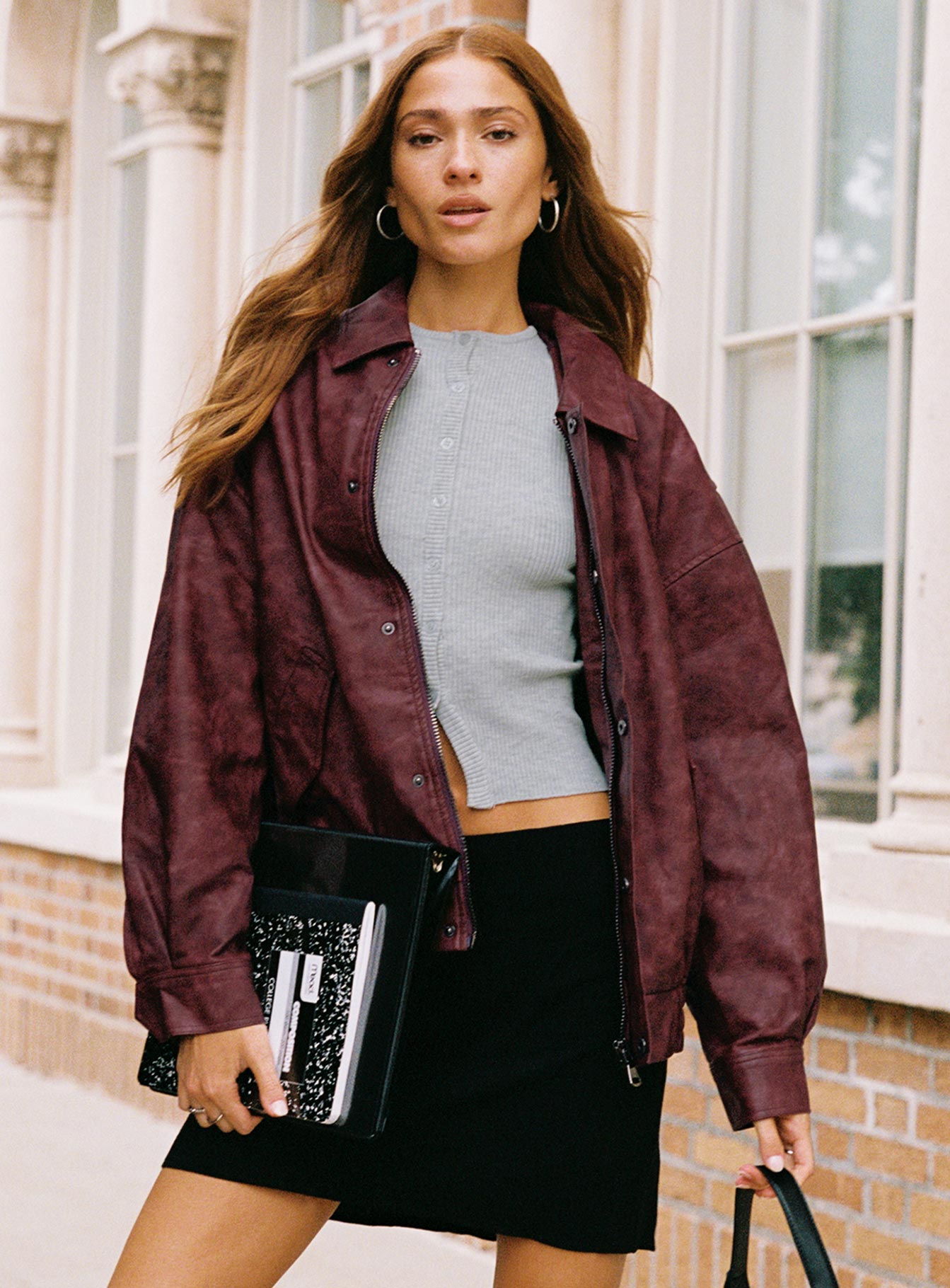 Kenny Bomber Jacket Burgundy - Image 5