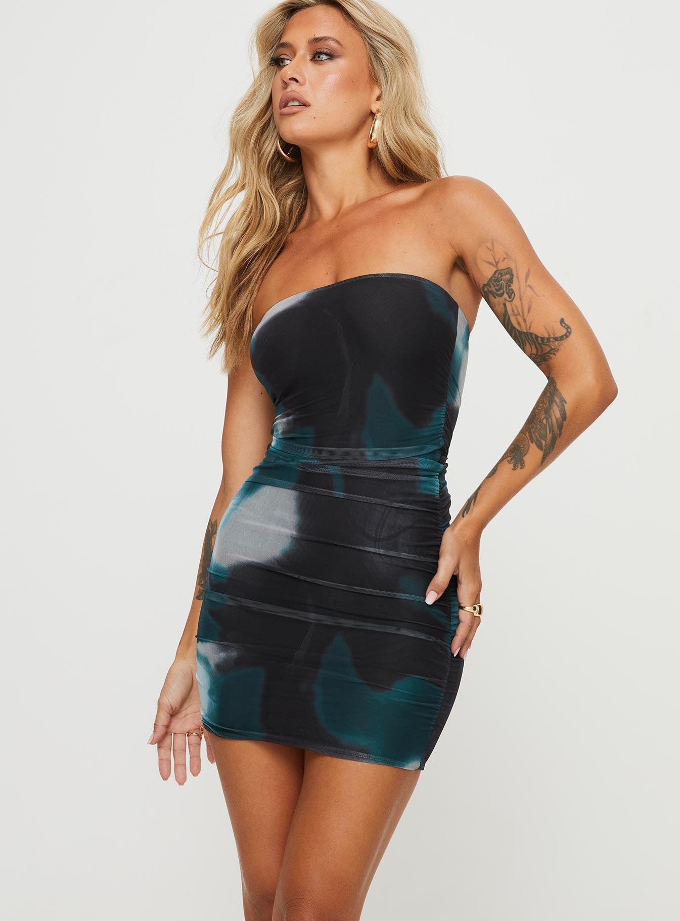 Kalena Mini Dress Navy Multi Petite - Image 2