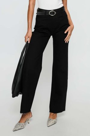 Henesey High Rise Straight Leg Jeans Jet Black