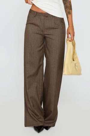 Broadcast Pants Beige Pinstripe