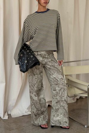 Mckinley Mid Rise Wide Leg Jeans Camouflage