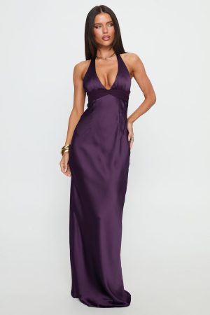 Odyssa Halter Maxi Dress Purple