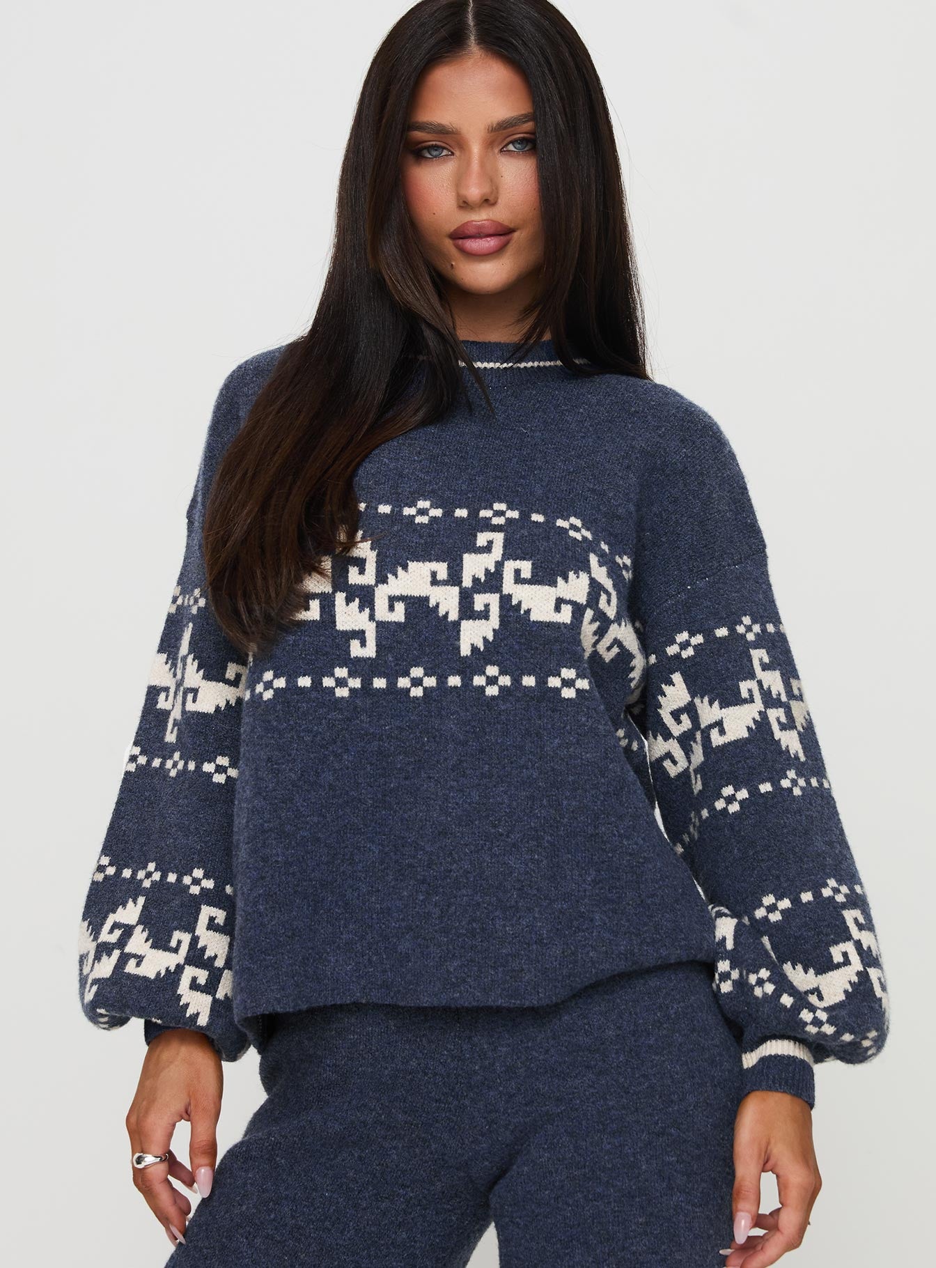 Alpine Sweater Navy / Cream - Image 2