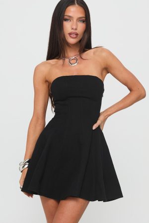 Zavira Strapless Playsuit Black