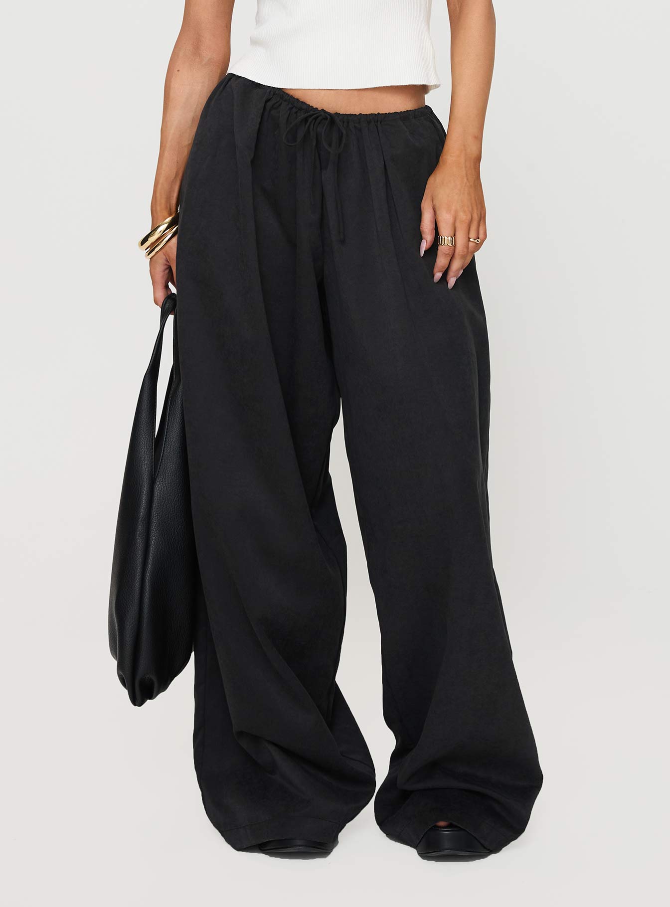 Bungala Oversized Relaxed Pants Black Petite - Image 2